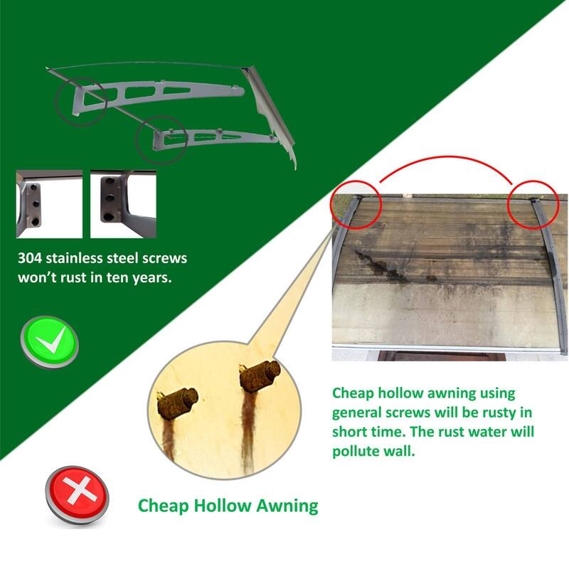 Series Door Window Awning, Aluminum Alloy with Valance for Wooden Wall House