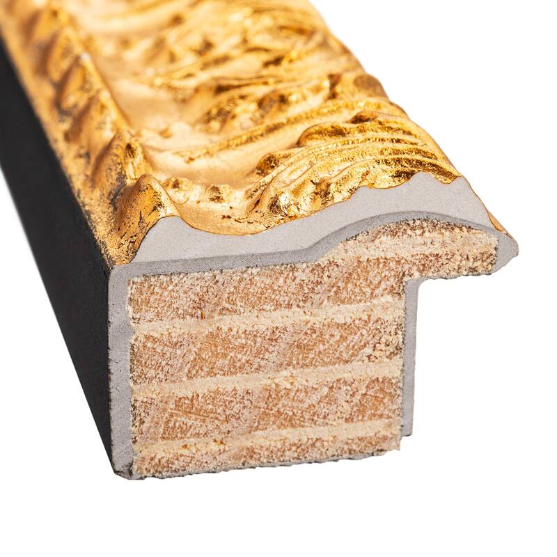 12x13 Frame Gold Real Wood Picture Frame Width 1 inches | Interior