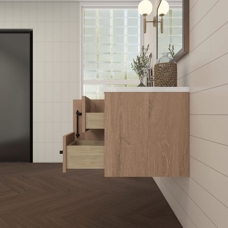 Victoria 36'' R Wall-mounted Vanity with Reinforced Acrylic Sink - 35.5