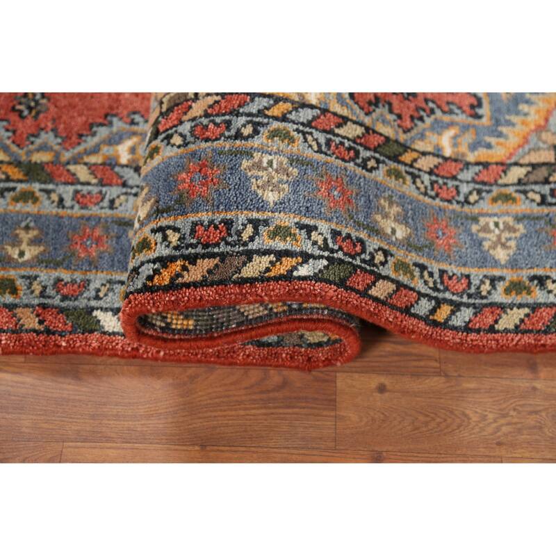 Geometric Khotan Oriental Area Rug Handmade Wool Carpet - 3'11"x 5'11"