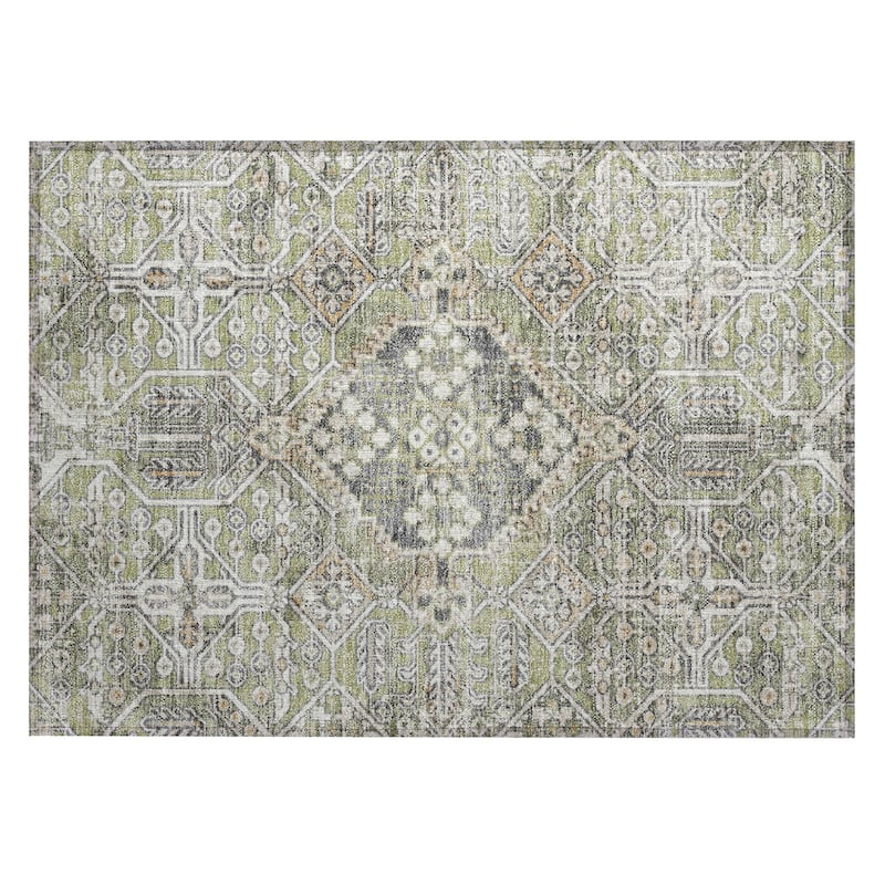 Machine Washable Indoor/Outdoor Traditional Eclectic Chantille Rug