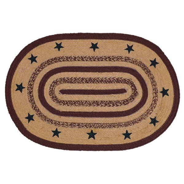 Shop Potomac Stars Stenciled Jute Oval Rug On Sale Overstock 22875881 1 8 X 2 6