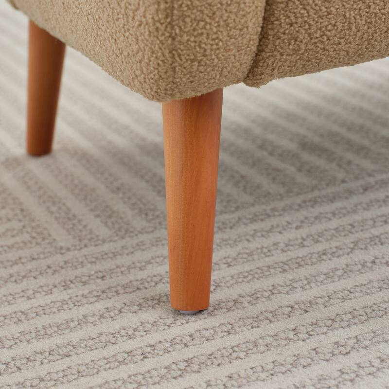 Soft fabric lounge chair with solid wood legs