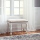 preview thumbnail 1 of 4, Magnolia Manor Antique White Accent Bench - Width 24" x Depth 16" x Height 19"