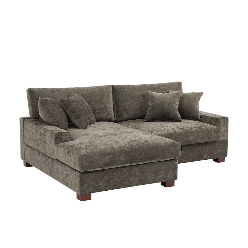 Oversized Modern Chenille Modular Sectional Sofa with Chaise