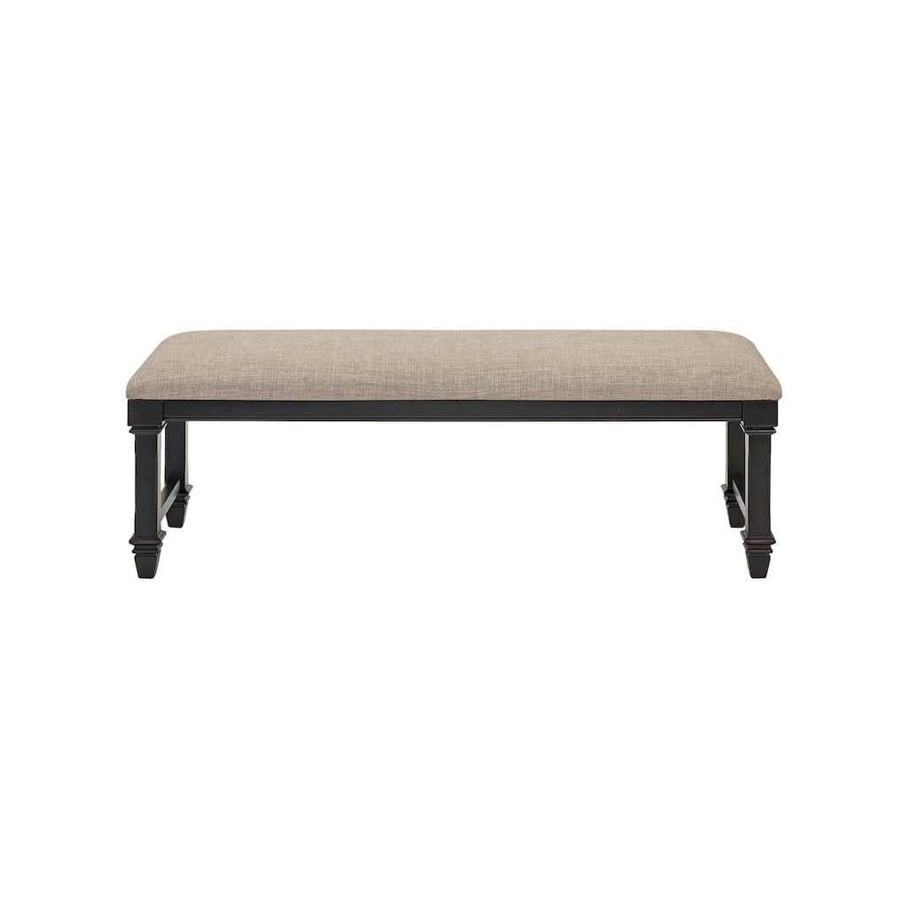 Traditional Wood Dining Table Bench, Kitchen seat, Fully Assembled, Black