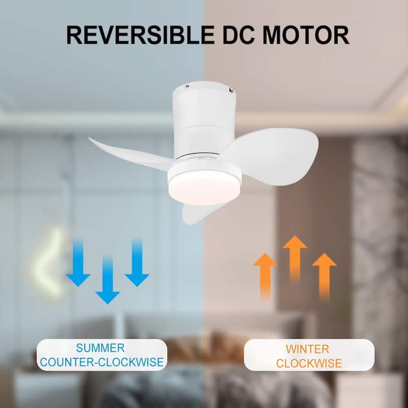 MLiAN 22 inch 3 ABS Blades Smart indoor LED Ceiling Fan with Remote