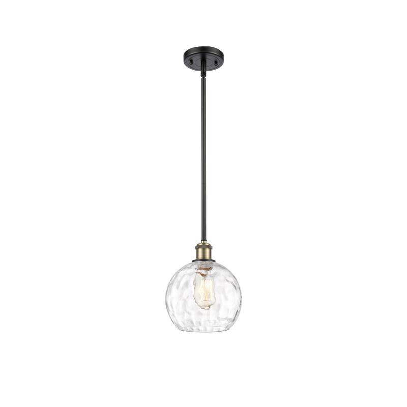 Innovations Lighting Athens Water Glass 1 Light 8" Mini Pendant - Black Antique Brass
