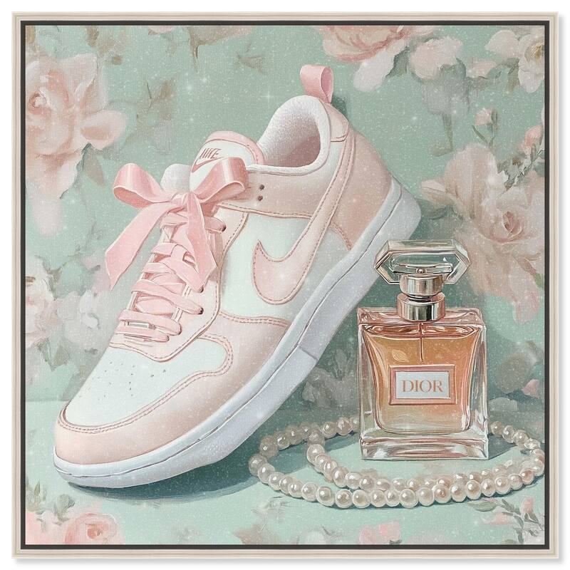 Petite and Cute Sneaker Canvas by Art Remedy - Silver - 30" x 30"