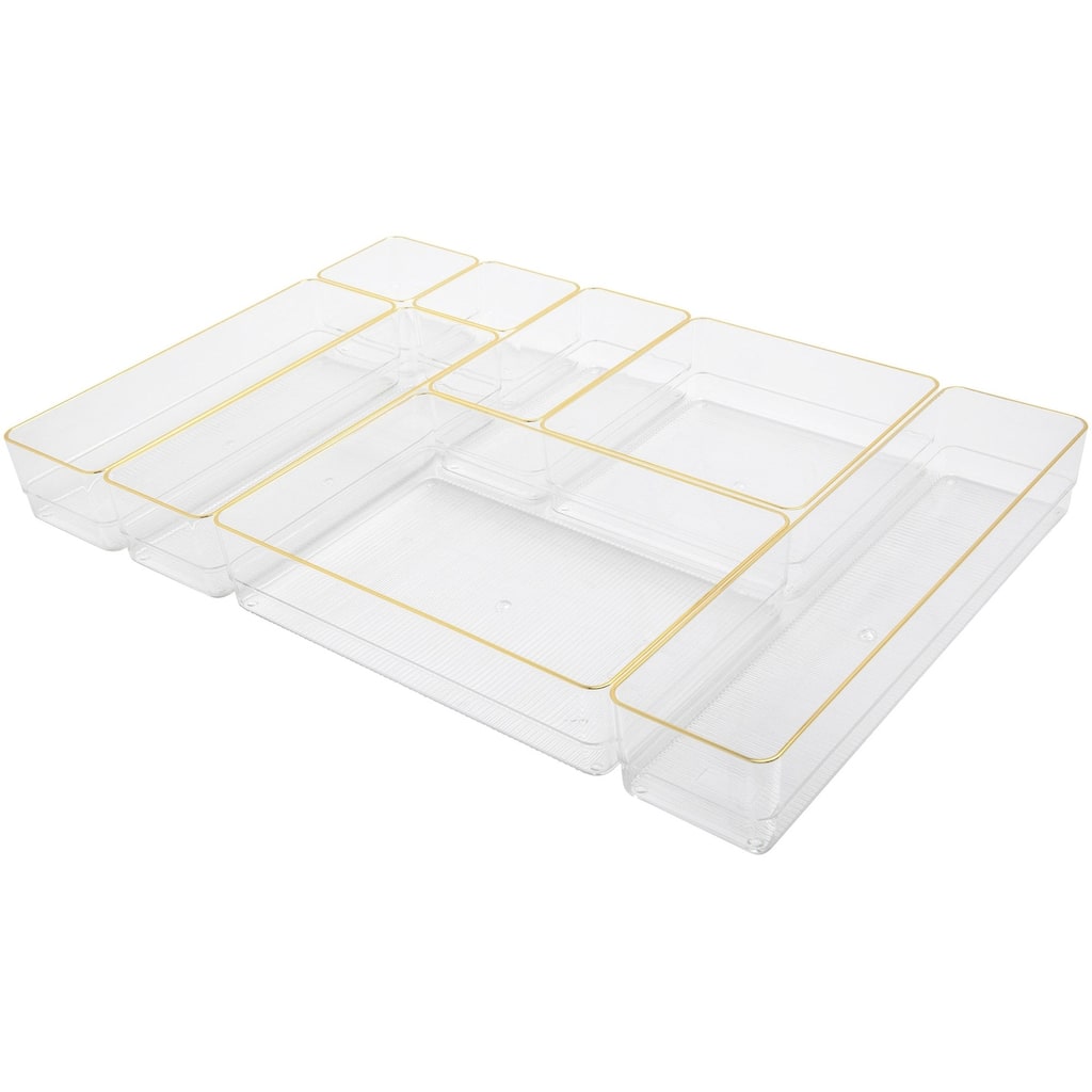 Flash Furniture BE-PB3371-G-8-MS Kerry 2" Tall Office Organizer Set - Clear / Gold