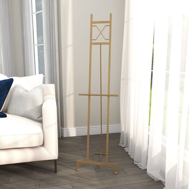 Gold Metal Adjustable 3 Tier Geometric Display Easel with Chain Support