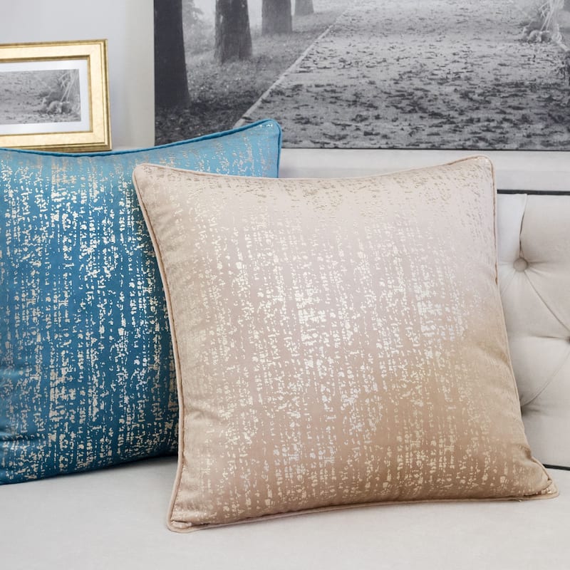 Sandy Velvet with Print 20" Square Decorative Throw Pillow 2PK