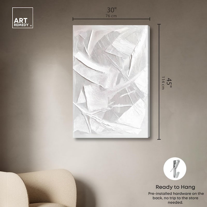 Thick White Texture II Canvas by Art Remedy, Gallery Wrapped