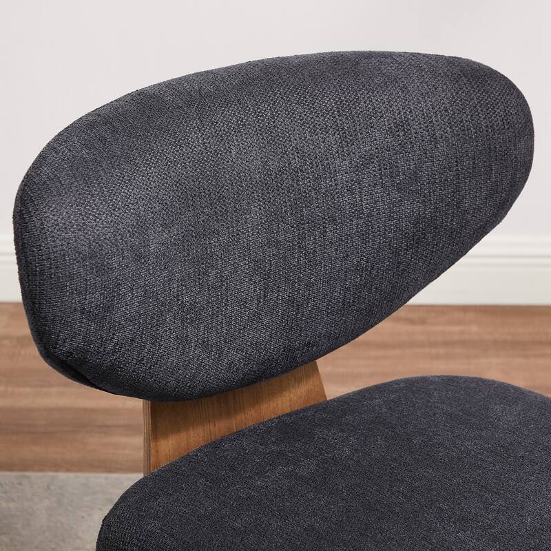 Art Leon Wood and Fabric Swivel Armless Accent Lounge Chair