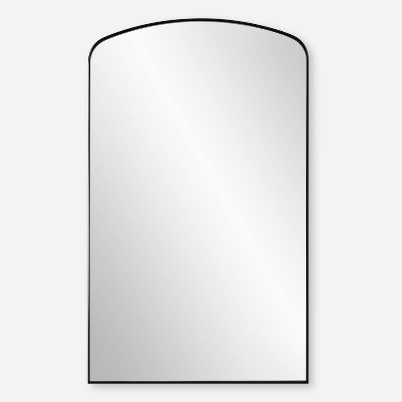 Arched Rectangular Frame Wall Mirror - 40" - Black
