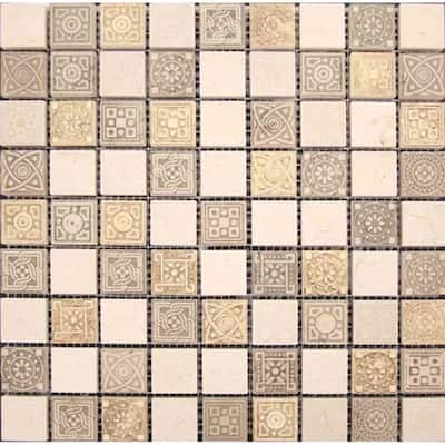 Apollo tile 12" x 12" Artisana Foiled Texture Beige Taupe Stone Tile (5 sq ft/case) - 5 Pack