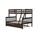 preview thumbnail 11 of 34, Functional Design Wood Bunk Bed with with Trundle, Convertible Ladder and Guardrail, Twin Over Full