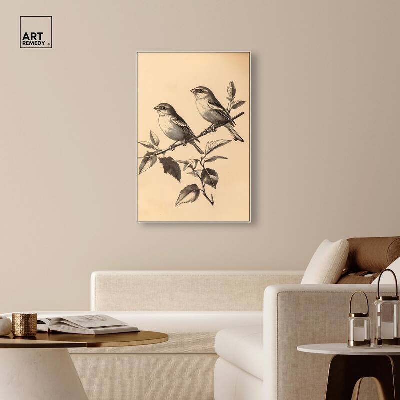 Pair of Finches I Canvas by Art Remedy