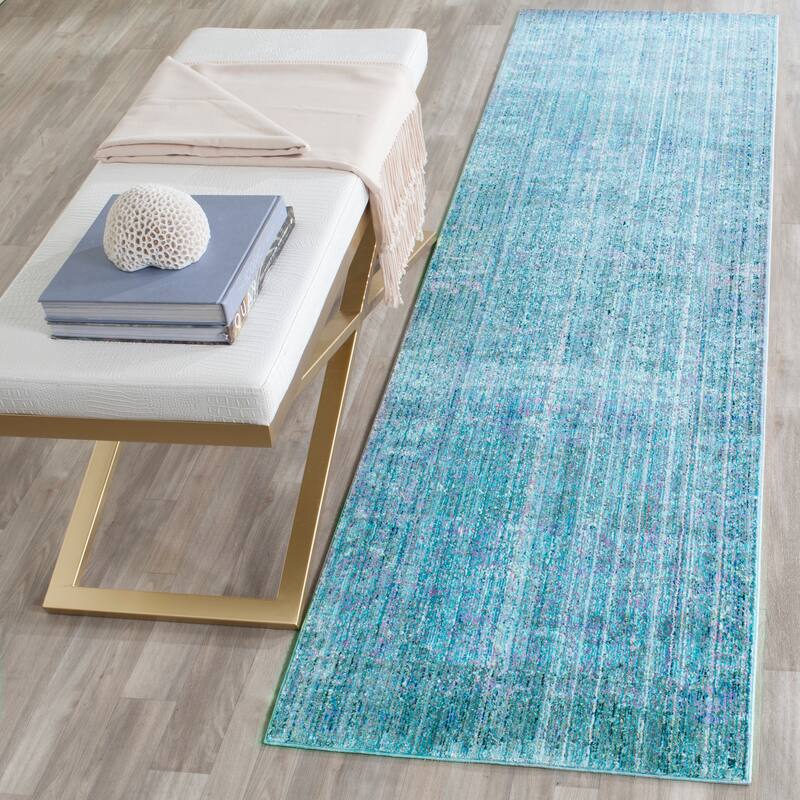 SAFAVIEH Valencia Vezira Boho Distressed Rug - 2'3" x 8' Runner - Turquoise/Multi - Runner