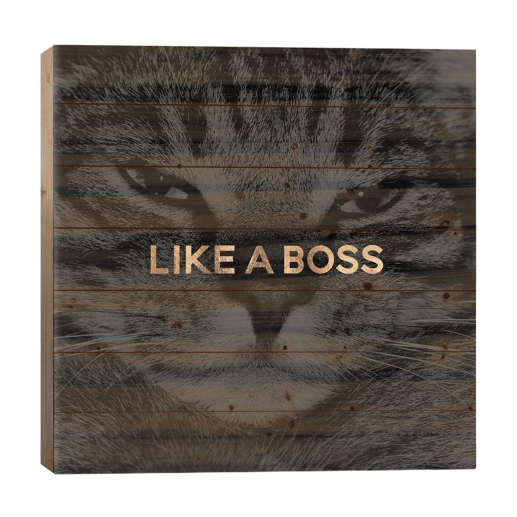 Like A Boss Print On Wood by Elisabeth Fredriksson - Multi-Color