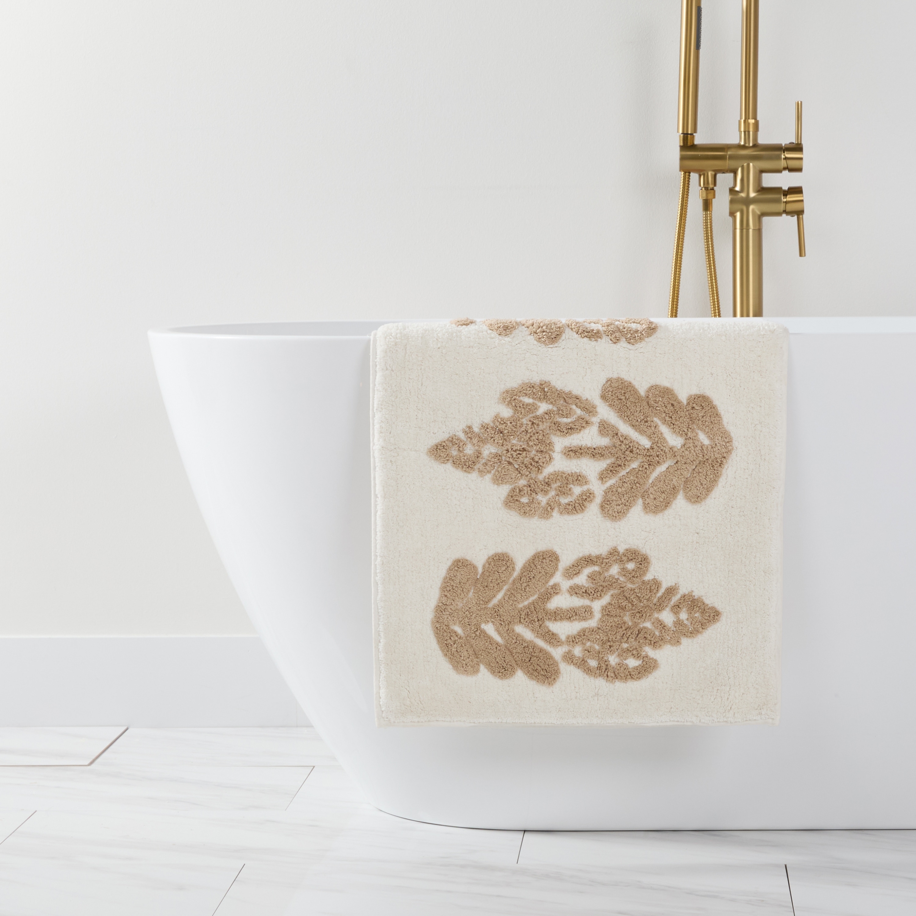 Becky Cameron 100% Cotton Floral Patterned Bath Mat