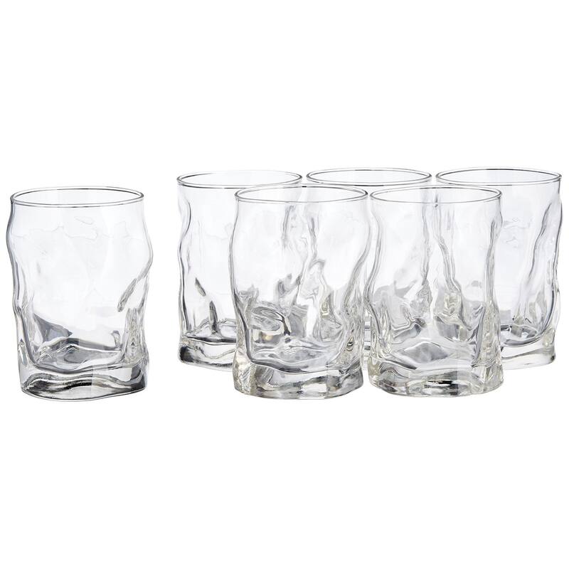 Bormioli Rocco Set of 6 Sorgente Rocks Glasses - 10.25 oz - 10.25 oz - Clear