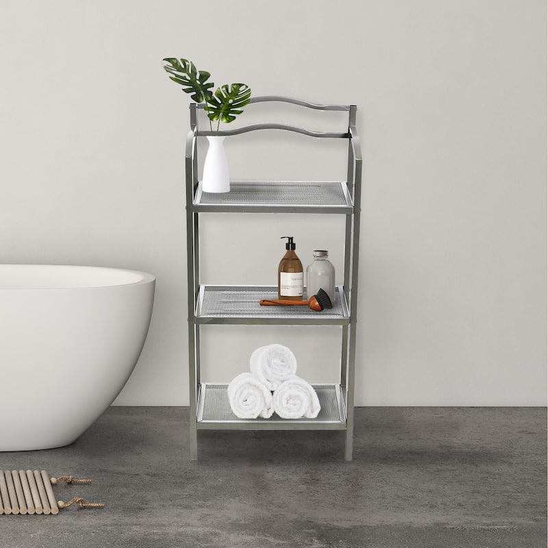 Household Essentials 2-Tier Metal Wall Mount Bathroom Storage Rack