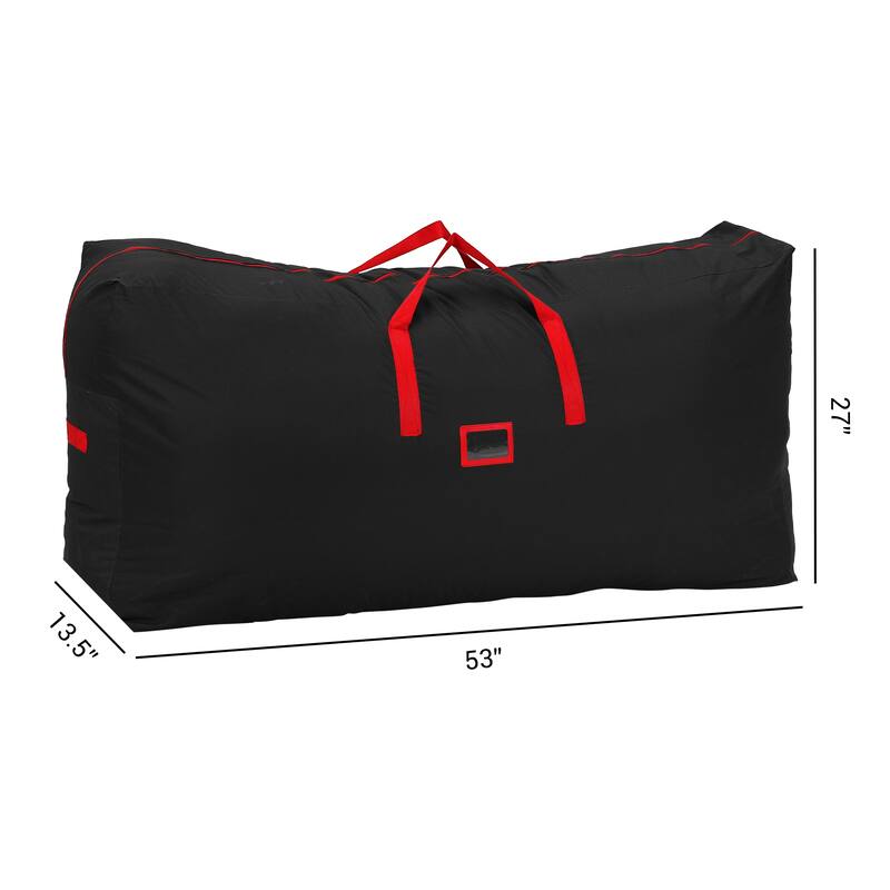 1 Pack Foldable Clothes Storage Bags with Handles, Moving Bags for Clothes, Comforters, Closet Organizers - Black - 53*13.5*27in
