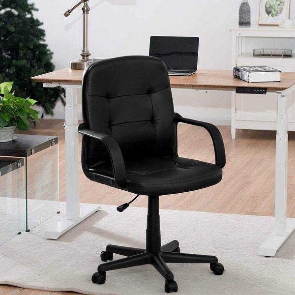 Ergonomic Mid Back Executive Office Chair Swivel Computer Chair Black Overstock Com Shopping The Best Deals On Office Chairs 33488357