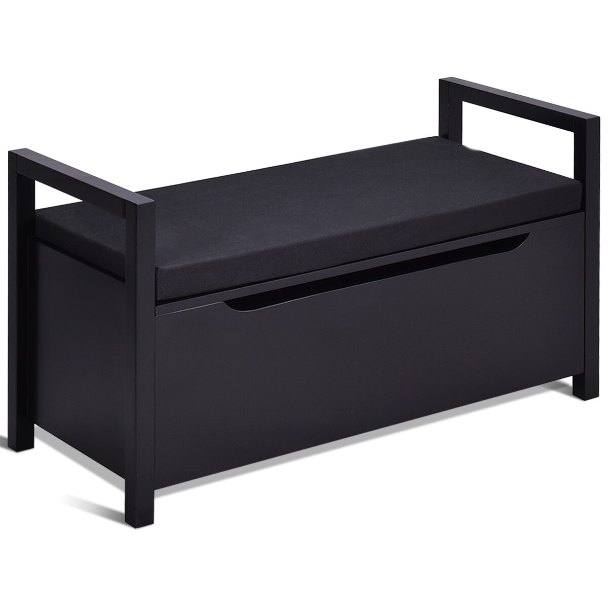 Shop Costway Shoe Bench Storage Rack Cushion Seat Ottoman Bedroom