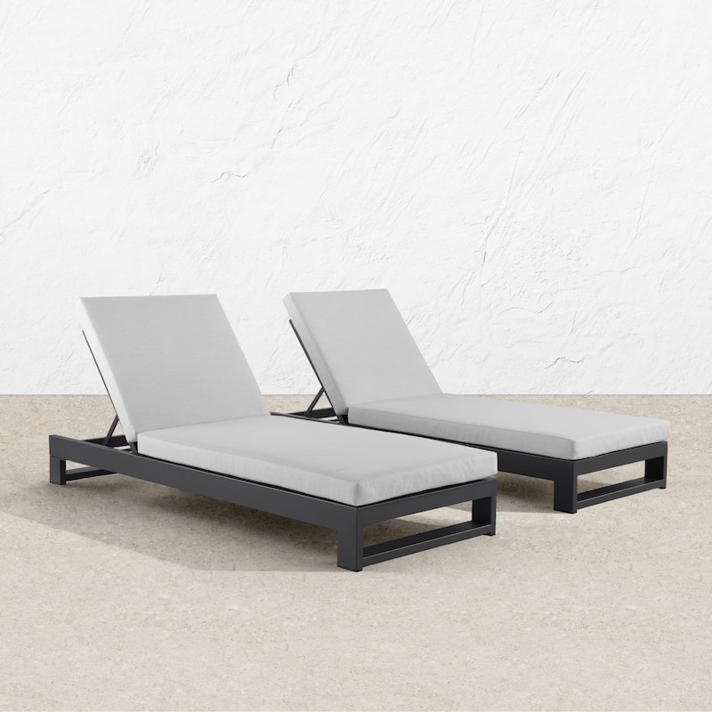 KOVA Minimalist Aluminum Outdoor Chaise Lounge (Set of 2)