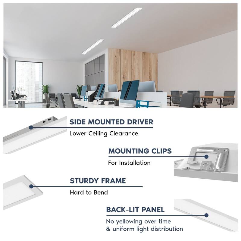 LUXRITE 6x6 FT LED Recessed Panel 40W/50W/60W, 4CCT, Up to 6600 Lumens, Drop Ceiling Lights Dimmable UL Listed 16 Pack