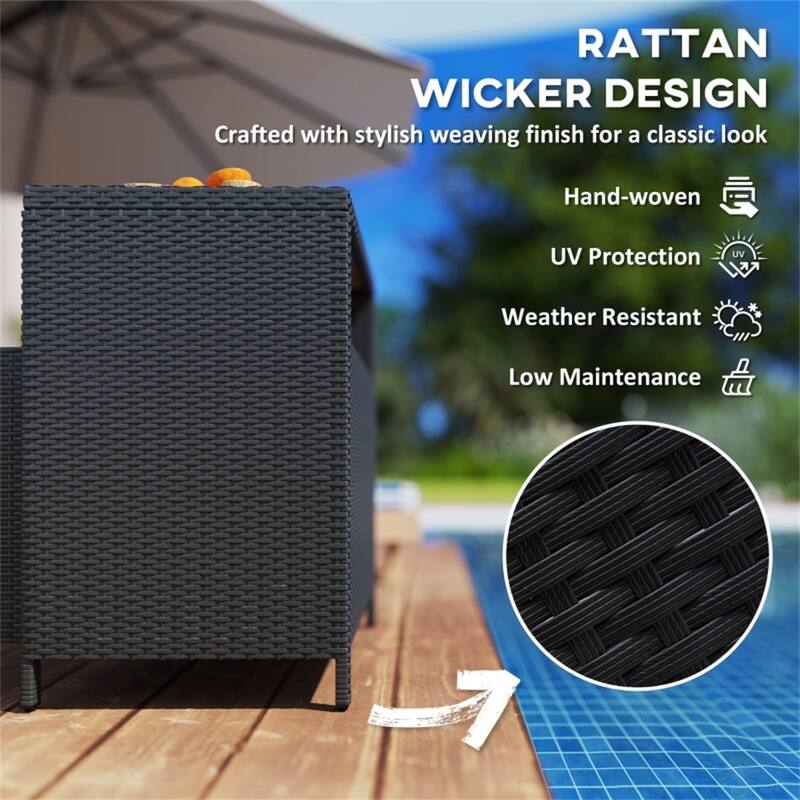 Shoe Storage Cabinet for Patio, Deck, or Poolside with Shelf - 35.4" W x 20.9" D x 33.9" H
