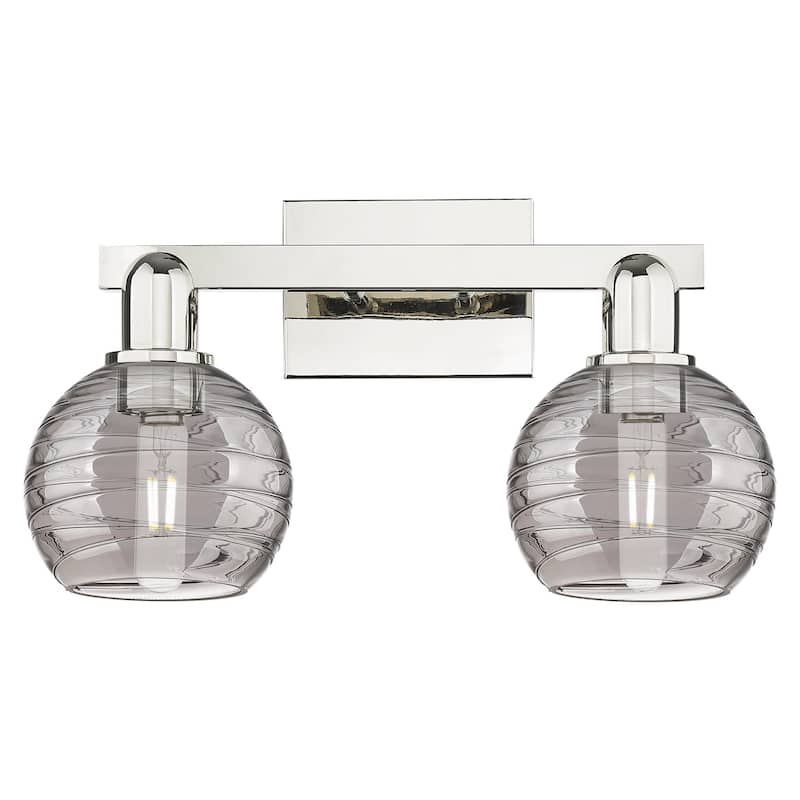 Innovations Lighting 716-2W-G1213-6SM Athens Deco Swirl 2 Light 16" - Polished Nickel