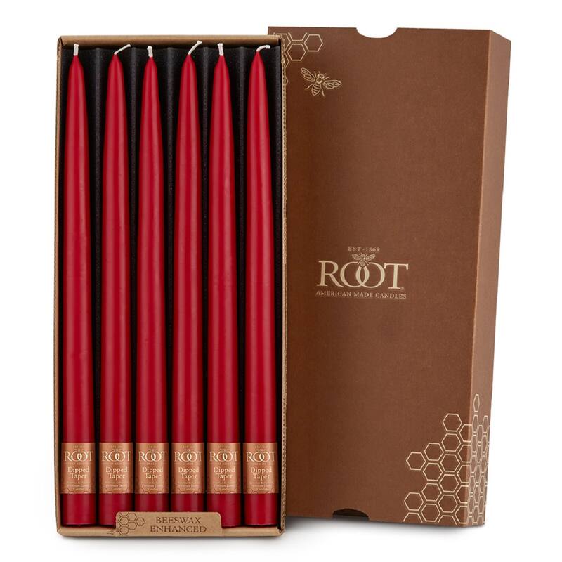 ROOT Hand Dipped Taper Candles - 12 Ct - Red - 12 X .88