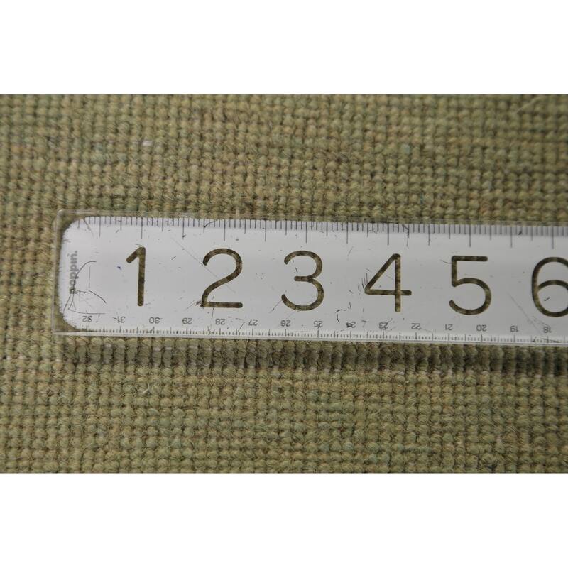 Modern Gabbeh Oriental Area Rug Handmade Green Wool Carpet - 5'0" x 6'7"