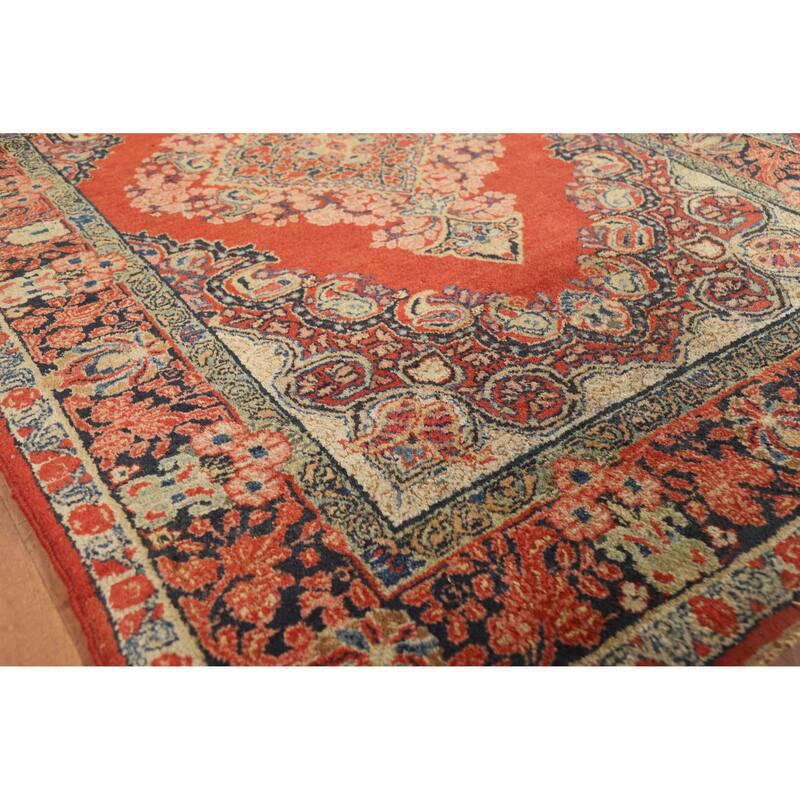 Sarouk Persian Rug Handmade Wool Carpet - 4'2" x 6'6"