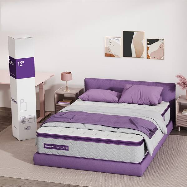 Sersper 8inch Memory Foam and Innerspring Hybrid Mattress Bed Bath