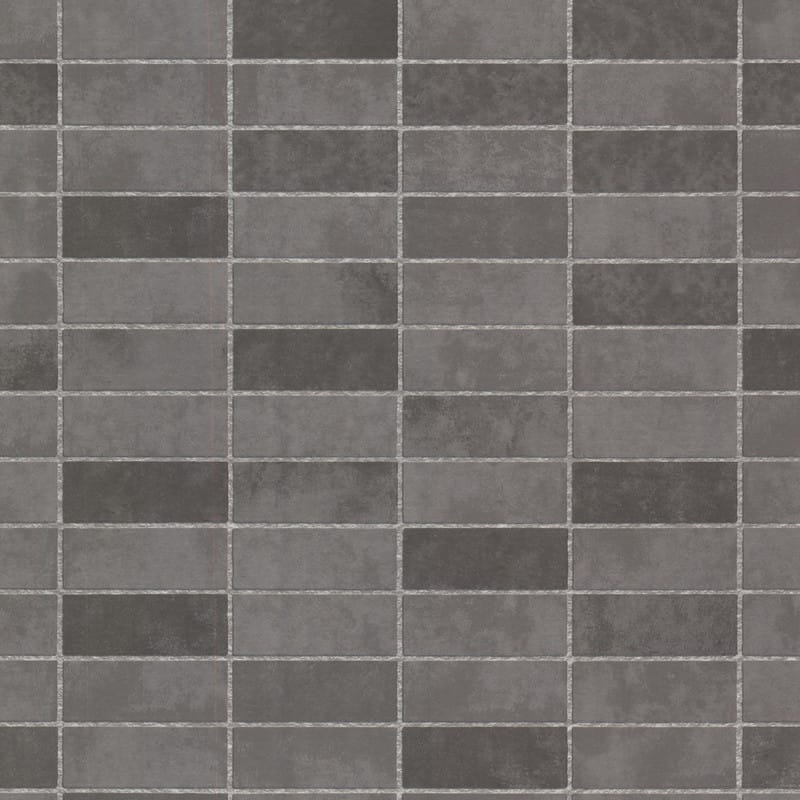 Brewster Hunter Slate Rectangle Tile Wallpaper - 20.5in x 396in x 0.025in