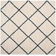 preview thumbnail 102 of 135, SAFAVIEH Hudson Shag Estella Diamond Trellis 2-inch Thick Rug 3' x 3' Square - Ivory/Slate Blue