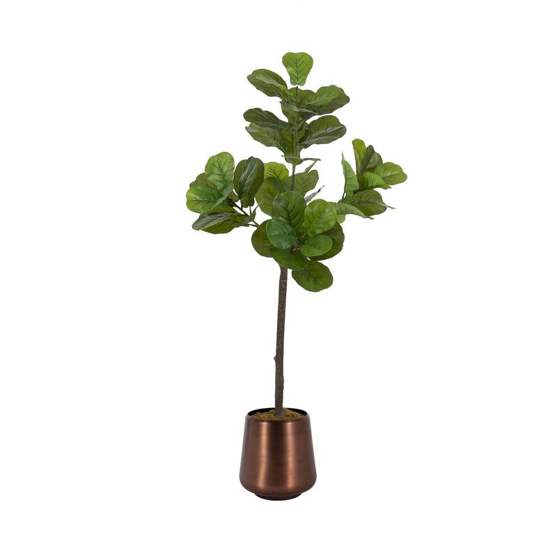 Kate and Laurel Fidmont Faux Fiddle Fig Tree - 4ft - Bronze