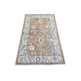 Shahbanu Rugs Maple Syrup Brown, Afghan Oushak with Soft Color Natural ...