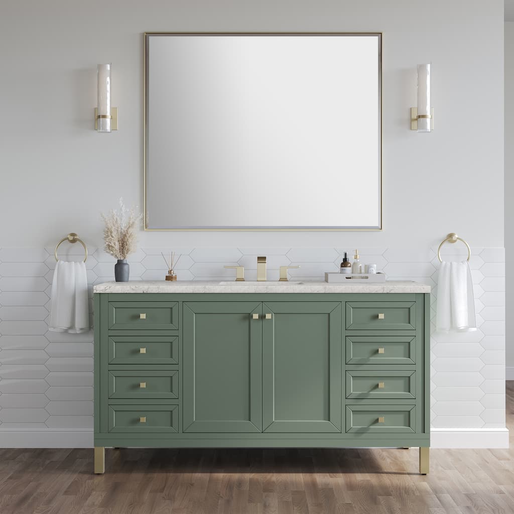 Chicago 60" Single Vanity, Smokey Celadon, w/ FreePower Wireless Charger
