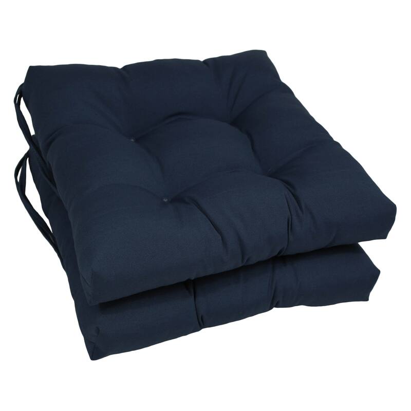16-inch Square Indoor Chair Cushions (Set of 2, 4, or 6) - 16" x 16" - Set of 2 - Navy