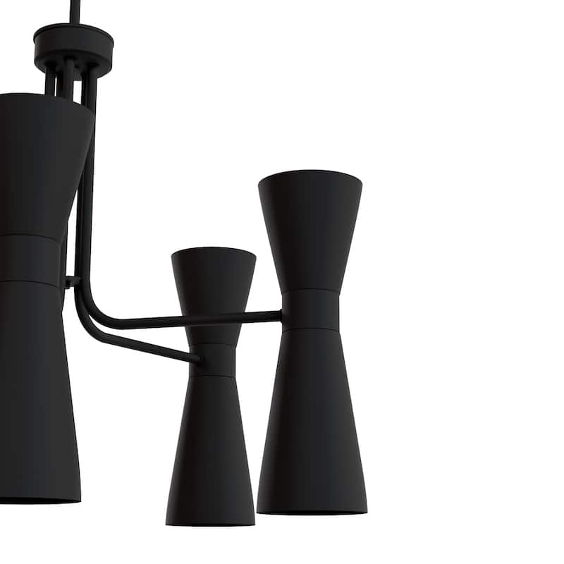 Hunter Zola Black 10-Light Chandelier - Dining Room, Bedroom, Living/Great Room, Foyer - Modern, Mid-Century - Designer!