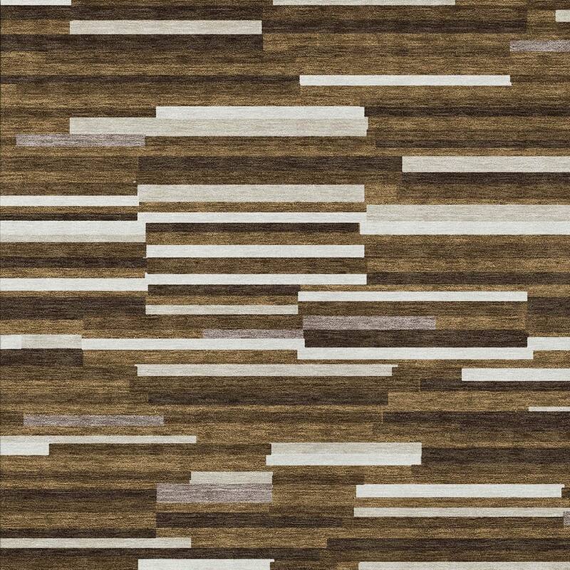 HomeRoots Striped Transitional Rectangle Outdoor Rug