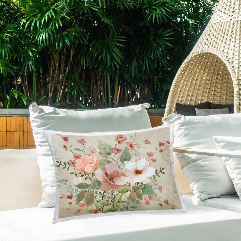 Stupell Elegant Country Blooms Printed Outdoor Throw Pillow Design by Nan