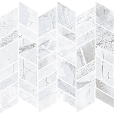 Apollo tile 10" x 12" Strata Matte Dove-Gray White Porcelain Tile (9.88 sq ft/case) - 11 Pack
