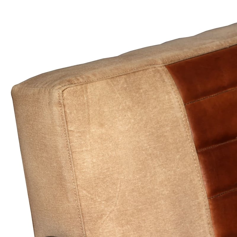 vidaXL Sofa Single Sofa Chair with Metal Frame for Living Room Genuine Leather - 23.6" x 25.2" x 29.1"
