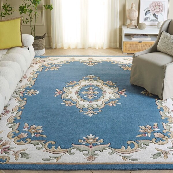 ラグ・カーペット vintage rug, 219 Aubusson SAFAVIEH Handmade Aubusson Hrachuhi Traditional Wool Rug - Bed